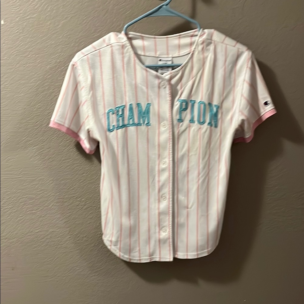 Champion Pink and White Jersey with Classic Style